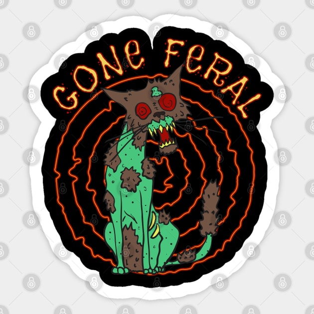 Gone feral Sticker by onemoremask